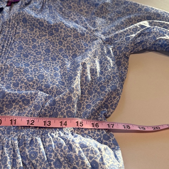 J. Crew Liberty Blue Floral Midi Dress, Size XL Tall - Picture 8 of 13